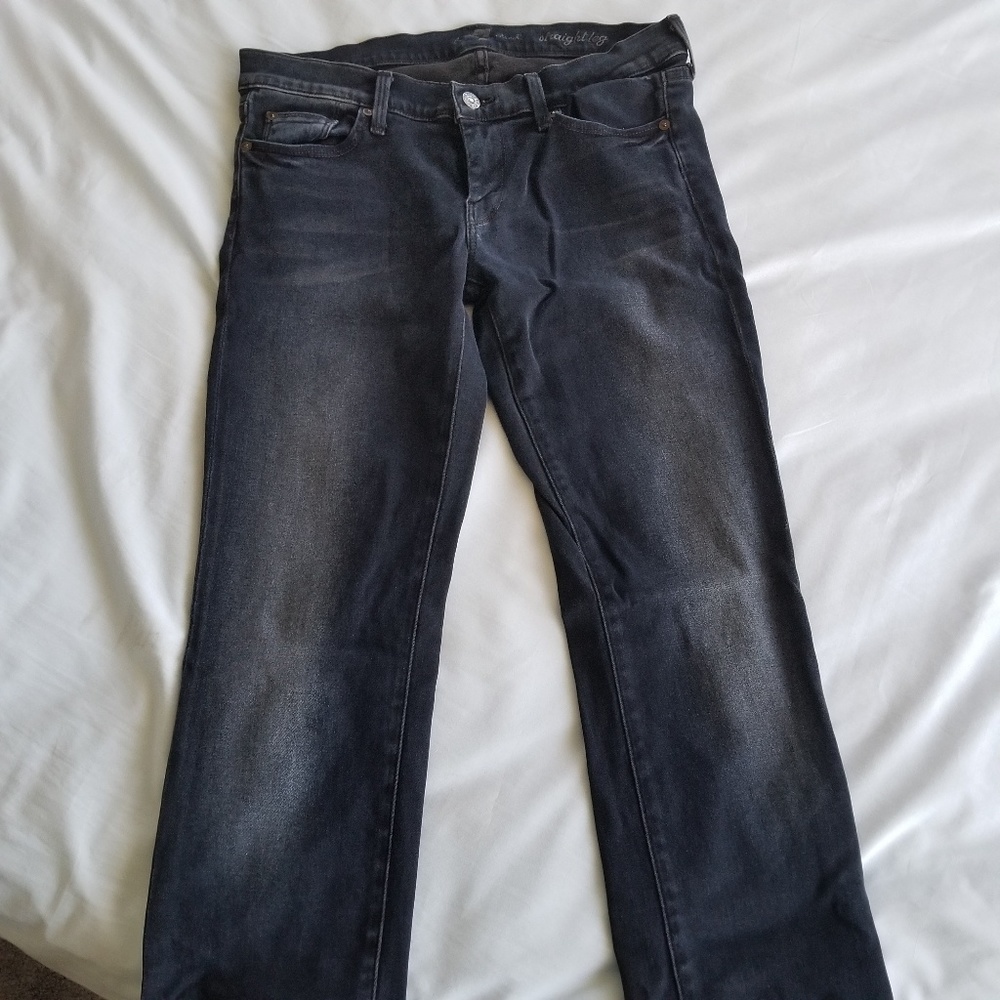 7 for all Mankind Dark Wash Straight Leg Jeans 38